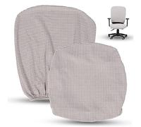 RORPOIR Office Chair Cover Set Elastic Split Swivel Chair Protector Cover Silver Grey Stretch Seat and Backrest Slipcover Suitable for Home and Office Use