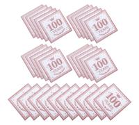RORPOIR Paper Napkins in Rose Gold and White 100th Birthday 40pcs 2 Layers Soft High Absorbency Dinner Serviettes, Elegant Printed Party Table Decoration for Anniversary Events