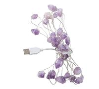RORPOIR Party Decor Light USB Purple Crystal Stone Light String with 30 White LED Heads for Scene Layout and Occasions Pendant