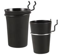 RORPOIR Pegboard Organizer Cups 2pcs with Hooks Black Bracket Design for Accessories Storage, Suitable for Workspace and Office Tool Organization