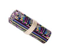 RORPOIR Pencil Roll Case Portable Large Capacity Canvas with Multiple Slots, Creative Ethnic Style Pencil Pouch and Pen Storage Organizer for Back to School Decorations and Secondary