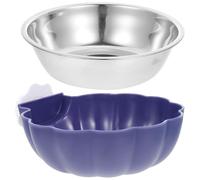 RORPOIR Pet Bowl Easy to Clean and Healthy with Enough Capacity Hanging Stainless Steel for Daily Feeding Suitable for Household Kitten and Puppy Feeding