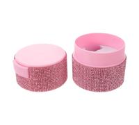 RORPOIR Pink Rhinestone Eyelash Extension Glue Jar Storage Tank Airtight Sealed Cap Design, Plastic and Sponge Material, Keeps Work Area Clean and Prevents Glue Waste for Salon and Home