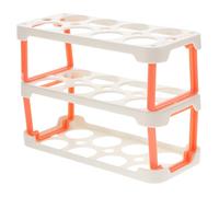 RORPOIR Plastic Egg Storage Container 2-layer Egg Holder with Stable Trays Easy-move Design for Refrigerator or Cupboard Random Color