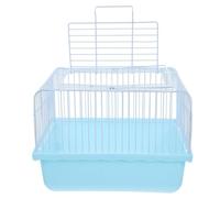 RORPOIR Portable Compatible, Parakeets and Lovebirds Small Cage Bird Lightweight Blue Plastic Travel Carrier with Hanging Hook Animals, Hamster and Mice Pet
