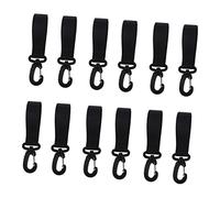 RORPOIR Pram Hooks Increases Storage Space and Helps Release Burden 12pcs Black Bag Hanging Hooks Non-Slip Polyester and Plastic Material for Stroller and Pushchair for Shopping