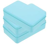 RORPOIR Rectangular Tinplate Storage Box with Lid 3pcs Set, Small Tinplate Containers in Sky Blue, Empty Tin Box for Home Organization and Packaging
