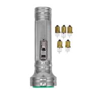 RORPOIR Retro Style Flashlight Photo Prop Classic Handheld Torch with Miniature Bulbs Portable Vintage Silver Torch for Outdoor Use and Film Theater