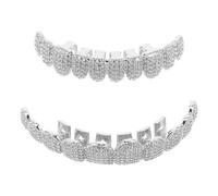 RORPOIR Rhinestone Teeth Grills Bling Tooth Caps Decoration for Hip Hop Stage and Cosplay Prop Full Shiny Mouth Jewelry