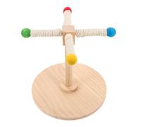 RORPOIR Rotating Bird Perch Stand with Windmill Design Wooden and Hemp Rope Material Training Perch and Chewing for Parrots and Birds for Homes and Pet Stores