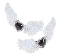RORPOIR Silver Angel Wing Shoe Clips Rhinestone Alloy 1 Pair