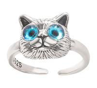 RORPOIR Silver Cat Ring Featuring Adorable Cat Shape Adjustable for Women and Girls and Easy to Put on Copper Material, Fashionable Finger Ring Jewelry for Daily Wear