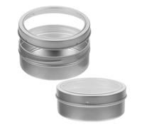 RORPOIR Silver Round Tin Boxes with Magnetic Base - 2pcs Iron Spice Jars for Kitchen and Travel Storage Dust and Moisture Protection