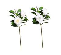 RORPOIR Single Stem Artificial Gardenia Flower White Lifelike Faux Gardenia Simulation Flower for Home Decoration Wedding Table Centerpiece Bedroom Living Room