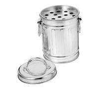 RORPOIR Small Metal Trash Can with Lid Galvanized Iron Ashtray for Indoor Outdoor Bedside Kitchen