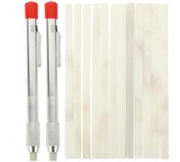 RORPOIR Soapstone Pens with Screw-on End Ring and Refills, Soapstone Holder Set for Marking Iron and Steel in Welding Tools, for Boat and Metal Manufacturing Applications