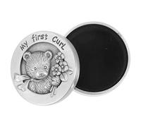 RORPOIR Stainless Steel Fetal Hair Keepsake Box for My First Curl, Round Silver Hair Collection Box with Lid, Practical Storage for Baby Keepsakes