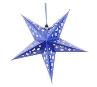 RORPOIR Star Hanging Decoration Five-pointed Paper Lantern for Christmas Party and Festival Celebrations Indoor Home Decor Blue