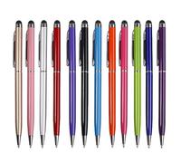 RORPOIR Stylus Pen with Ballpoint Tip for Tablet Capacitive Screen Devices 12pcs Aluminium Body, Quick Interaction and Natural Writing Feeling Random Color for Office and Checking Your