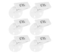 RORPOIR Suction Cup Clamps Automotive Document and Ticket Display Multi-Purpose 6 Pcs White Refrigerator Message Holder, Paper and Photo Organizer Clips for Car Window Privacy