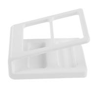 RORPOIR Tv Remote Organizer with Stable Base Structure and 2 Compartments 2pcs Minimalist in White Synthetic Resin Built-in Slots to Keep Remotes Organized and Accommodate Sizes