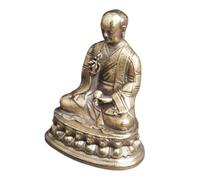 RORPOIR Vintage Buddha Statue Brass Sculpture Antique Finish Decorative Buddha Figurine for Home Office Decor Unique Buddhist Souvenir Gift