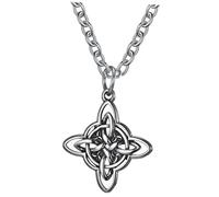 RORPOIR Vintage Witches Knot Necklace for Men Women Stainless Steel Retro Chain Jewelry Lightweight Comfortable Pendant with Endless Love Design Stylish Accessory