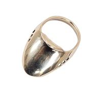 RORPOIR Wear-Resistant Brass Archery Thumb Ring 1.77X0.98X0.59 Inch Ergonomic Finger Guard with Pad and Ropes for Traditional Bow Shooting Protective Gear