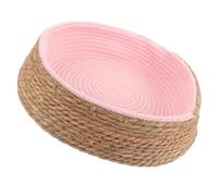 RORPOIR Wear-resistant Woven Pet Cushion for Cats and Pigs round Grass and Wicker Material Easy to Move for Pet Cage Use Comfortable and Sturdy Bed