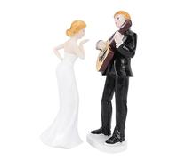 RORPOIR Wedding Couple Cake Topper Resin Figure Romantic Guitar Design Elegant and Wedding Cake Topper Decor Love Feel Decoration and Anniversary Parties