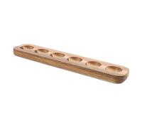 RORPOIR Wooden Egg Holder Tray Acacia Wood Single-row 6-compartment Egg Storage Box for Kitchen and Refrigerator Anti-cracking