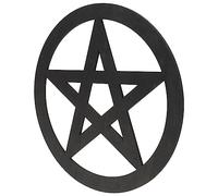 RORPOIR Wooden Pentacle Wall Sign Wall Hanging Decor Art Panel Plaques for Altar Adornment and Party Decoration Living Room Bedroom Black