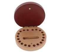 RORPOIR Wooden Teeth Keepsake Box Durable Organizer for Boy Girl First Tooth Features Individual Compartments Date Labels Boys and Girls