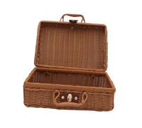 RORPOIR Woven Makeup Pouch for Women Makeup Storage Organizer Vintage Beauty Tools Storage Box Pp Plastic Portable Cosmetics Case