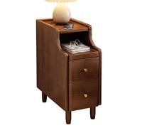 Rorquscade Nightstand With 2 Drawers And 1 Shelf Bedside Table Wood Night Stand Minimalist And Practical Compact End Table For Small Spaces And Bedroom Organization(Walnut,30x40x50cm)