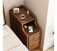 Rorquscade Small Bedside Table Wood Nightstand For Bedroom Side Table With Storage No Assembly Required End Table Bedroom Furniture Organize Essentials(Walnut,25x40x50cm)