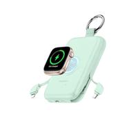 RORRY Portable Charger, 10000mAh PD 20W Fast Charging Portable Charger Power Bank with Built in Cables, Travel Battery Pack for iPhone 17/16/15/14/13/12 and Apple Watch Ultra/11/10/9/8/7/6/5, Green