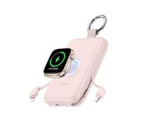 RORRY Portable Charger, 10000mAh PD 20W Fast Charging Portable Charger Power Bank with Built in Cables, Travel Battery Pack for iPhone 17/16/15/14/13/12 and Apple Watch Ultra/11/10/9/8/7/6/5, Pink