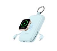 RORRY Portable Charger, 10000mAh PD 20W Fast Charging Portable Charger Power Bank with Built in Cables, Travel Battery Pack for iPhone 17/16/15/14/13/12 and Apple Watch Ultra/11/10/9/8/7/6/5, Blue