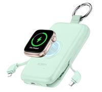 RORRY Power Bank with Built in USB-C/iOS Cables, 10000mAh PD 20W Portable Charger with 3 Outputs, Powerbank Fast Charging Compatible with iPhone 16/15/14 Series, Samsung, Apple Watch and AirPods
