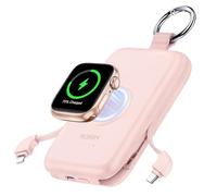 RORRY Power Bank with Built in USB-C/iOS Cables, 10000mAh PD 20W Portable Charger with 3 Outputs, Powerbank Fast Charging Compatible with iPhone 16/15/14 Series, Samsung, Apple Watch and AirPods