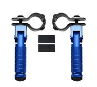 RORVECQ 23-27mm Clamp CNC Motorcycle Part Universal Pedals Motorcycles Folded Footrest For Mopeds Scooters Bicycle Motorbike(Blue)