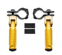 RORVECQ 23-27mm Clamp CNC Motorcycle Part Universal Pedals Motorcycles Folded Footrest For Mopeds Scooters Bicycle Motorbike(Gold)