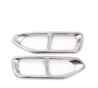 RORVECQ 2Pcs Glossy Black Steel Car Exhaust Muffler Pipe Tip Cover Trim For 7 Series G11 G12 2016 2017 2018 Modified Accessories(Silver,Ordinary Model)