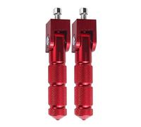 RORVECQ 8mm Universal Pedals Folded Footrest Footpeg Compatible For Motorcycles Bicycles Electric Vehicles Mopeds Karts Scooters(RED)