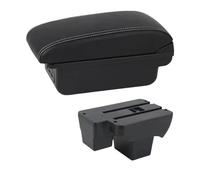 RORVECQ Car Armrest Box For VW For Polo 2019 2020 2021 2022 2023 2024 Store Box Usb Interface(C1 White Line)