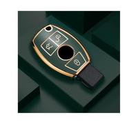 RORVECQ Car Key Case Shell Cover Fob Plating TPU For Mercedes For Benz CLA GLA GLC GLK W176 W463 W251 A B C E S Class W204 W211(DarkGreen)