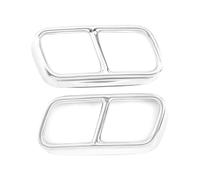 RORVECQ Car Tail Muffler Exhaust Pipe Output Cover Decor Trim For F01 7 Series 730i 740i 750i 760i 2009 2010 2011 2012 2013 2014(Silver)