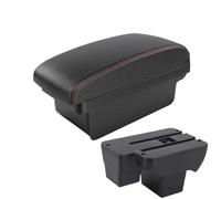 RORVECQ Central Armrest Box For VW For Polo 2020 2021 2022 2023 2024 Car Armrest Retrofit Storage Box Retrofit Parts Car Accessories(A1 Black red NO USB)