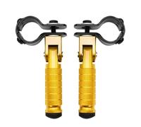 RORVECQ CNC Aluminum Motorcycle Part 8mm Universal Pedals Folded Footrest Footpeg For Motorcycles Mopeds Karts Scooters(Gold)